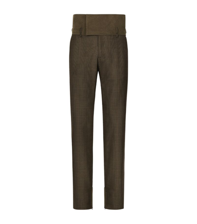 Dolce & Gabbana Glen Plaid Trousers With Fustian Details In Multicolor