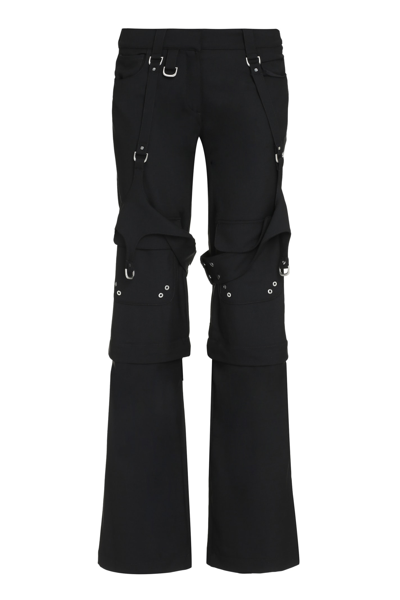 OFF-WHITE WOOL BLEND CARGO TROUSERS