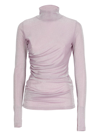 Msgm Glitter Turtleneck Top In Pink