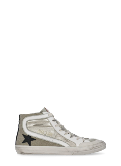 Golden Goose Off-white & Beige Slide Double Quarter Penstar Sneakers In 82339 Platinum/gold/