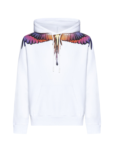 Marcelo Burlon County Of Milan Wing-print Organic-cotton Hoodie In White