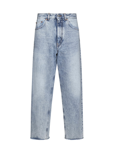 Mm6 Maison Margiela Wide-leg Baggy 5-pocket Jeans In Light Blue