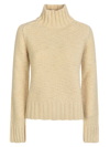 JIL SANDER HIGH NECK RIB TRIM KNIT SWEATER