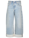 Citizen Of Humanity Ayla Baggy Cuffed Cropped Jeans In Light Blue