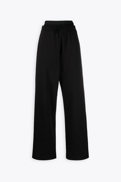 Mm6 Maison Margiela Double-waist Wide-leg Track Pants In Nero