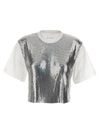 Rabanne Cropped Cotton-jersey And Chainmail T-shirt