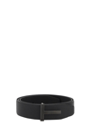 Tom Ford Mens Black Reversible Brand-plaque Leather Belt