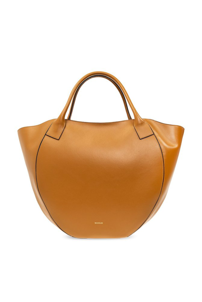 Wandler Mia Leather Tote Bag In Brown