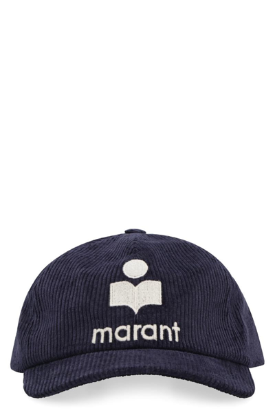 Isabel Marant Embroidered-logo Cotton Cap In Neutrals
