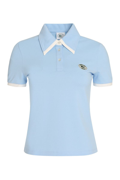 Sporty And Rich Sporty & Rich Women's Panorama Farine Lacoste X Stretch-cotton-piqué Polo Shirt