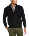 Brooks Brothers Fine Merino Wool Full Zip Sweater In Navy