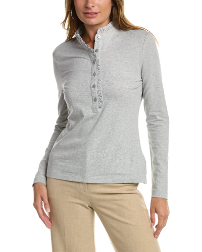 Brooks Brothers Ruffle Henley Shirt In Grey
