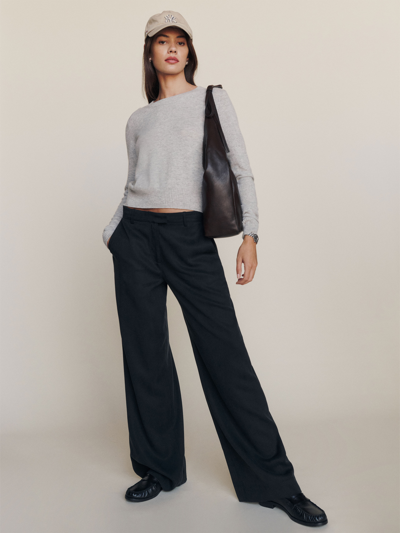 Reformation Carter Mid Rise Pant In Black