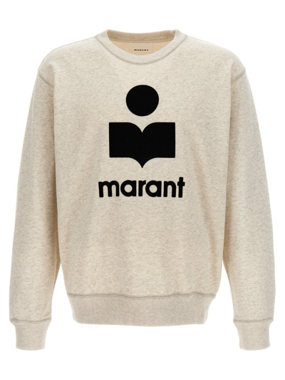 Isabel Marant Logo Printed Crewneck Sweatshirt In Beige