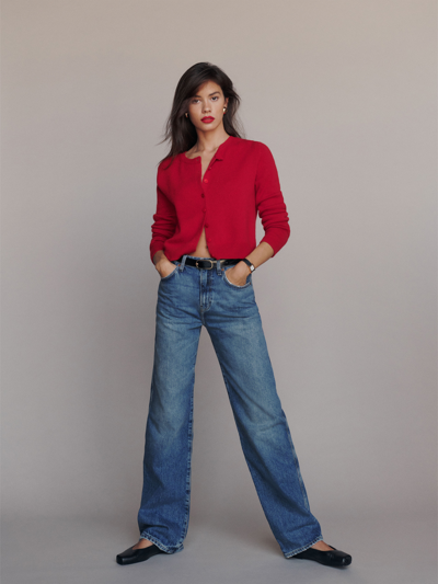 Reformation Val 90s Mid Rise Straight Jeans In Zadar