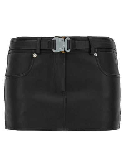 Alyx 1017  9sm Leather Buckle Mini Skirt In Black