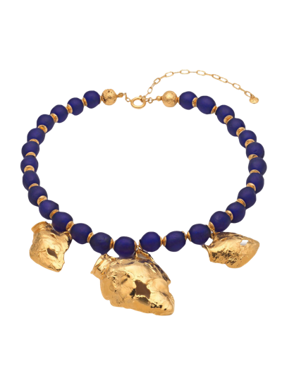 Eva Remenyi Vacation Deep Blue Necklace In Gold