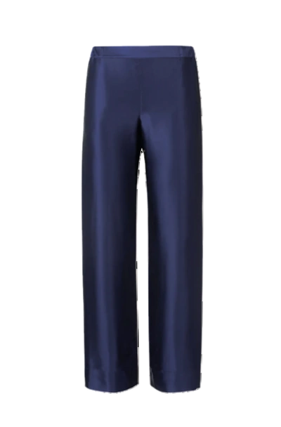 Herth Zeno Navy Blue: Gots Organic Silk Pyjama Trousers