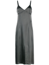Totême Front-split Crepe Cami Dress Lead In Gray