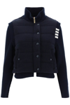 Thom Browne Reversible Knit-sleeve Padded Jacket In Blue
