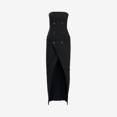 Alexander Mcqueen Tailored Bustier Dress In Black