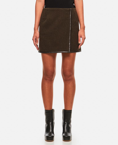 Golden Goose Wool Miniskirt In Brown