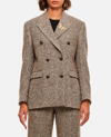 Golden Goose Diva Wool And Silk Blazer In Brown