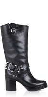 Schutz Women's Kiara 76mm Leather Zip-up Block Heel Boots