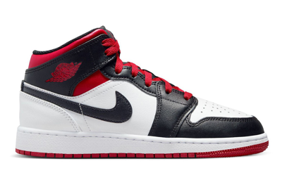 Pre-owned Jordan 1 Mid Gym Red Black Toe (gs) In White/gym Red/black