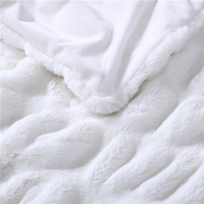 The Nesting Company Juniper Faux Fur 50" X 70" Throw In White