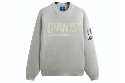 Pre-owned Kith X Nfl Giants Chunky Cotton Sweater Light Heather Grey