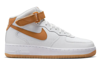 Pre-owned Nike Air Force 1 Mid '07 White Desert Ochre (women's) In Summit White/summit White/white