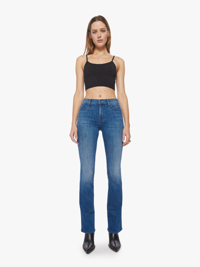 Mother The Double Insider Heel Bootcut Jeans In Blue