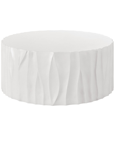 Coastal Living Geneva Cast Concrete Cocktail Table In White