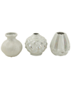 COSMOLIVING BY COSMOPOLITAN COSMOLIVING BY COSMOPOLITAN SET OF 3 CREAM CERAMIC VASE WITH VARYING PATTERNS