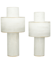Cosmoliving By Cosmopolitan Set Of 2 White Metal Vase In White