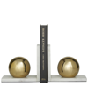 COSMOLIVING BY COSMOPOLITAN COSMOLIVING BY COSMOPOLITAN SET OF 2 GOLD MARBLE ORB BOOKENDS