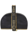 Cosmoliving By Cosmopolitan Set Of 2 Geometric Black Marble Bookends With Gold Inlay In Black