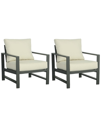 Progressive Furniture Set Of 2 Outdoor Chair Frame & Cushions In Grey