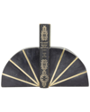 Cosmoliving By Cosmopolitan Set Of 2 Geometric Black Marble Bookends With Gold Inlay In Black