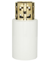 COSMOLIVING BY COSMOPOLITAN COSMOLIVING BY COSMOPOLITAN WHITE CERAMIC VASE WITH GOLD CUT OUT ACCENTS