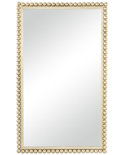 Cosmoliving By Cosmopolitan Gold Metal Wall Mirror With Beaded Detailing