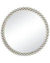 COSMOLIVING BY COSMOPOLITAN COSMOLIVING BY COSMOPOLITAN SILVER METAL WALL MIRROR WITH BEAD DETAILING