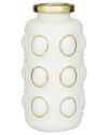 COSMOLIVING BY COSMOPOLITAN COSMOLIVING BY COSMOPOLITAN WHITE CERAMIC VASE WITH GOLD CIRCLE ACCENTS