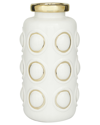 Cosmoliving By Cosmopolitan White Ceramic Vase With Gold Circle Accents In White