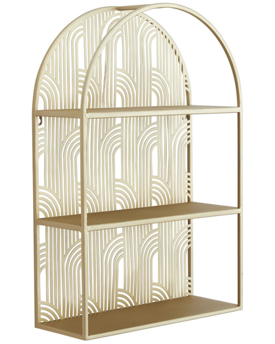 Cosmoliving By Cosmopolitan Gold Metal Arched 3 Shelves Wall Shelf