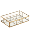 COSMOLIVING BY COSMOPOLITAN COSMOLIVING BY COSMOPOLITAN GOLD GLASS JEWELRY BOX WITH CLEAR GLASS