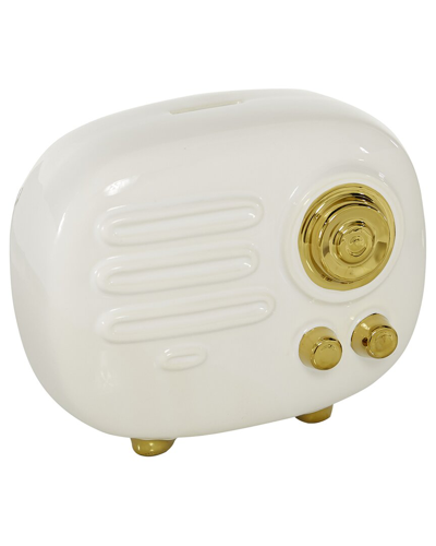 Cosmoliving By Cosmopolitan Radio Gold Ceramic Sculpture With Gold Knobs