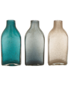 COSMOLIVING BY COSMOPOLITAN COSMOLIVING BY COSMOPOLITAN SET OF 3 MULTI COLORED GLASS VASE
