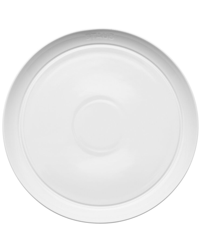 Staub Ceramic Dinnerware 4-piece 10-inch Stoneware Dinner Plate Set In White Truffle
